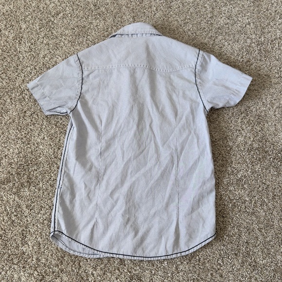 191 Unlimited Button down short sleeve collared striped tshirt shirt boys size 6 - Picture 6 of 6